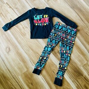 The Children's Place 'Let It Glow' Pajama Set - Black and Blue